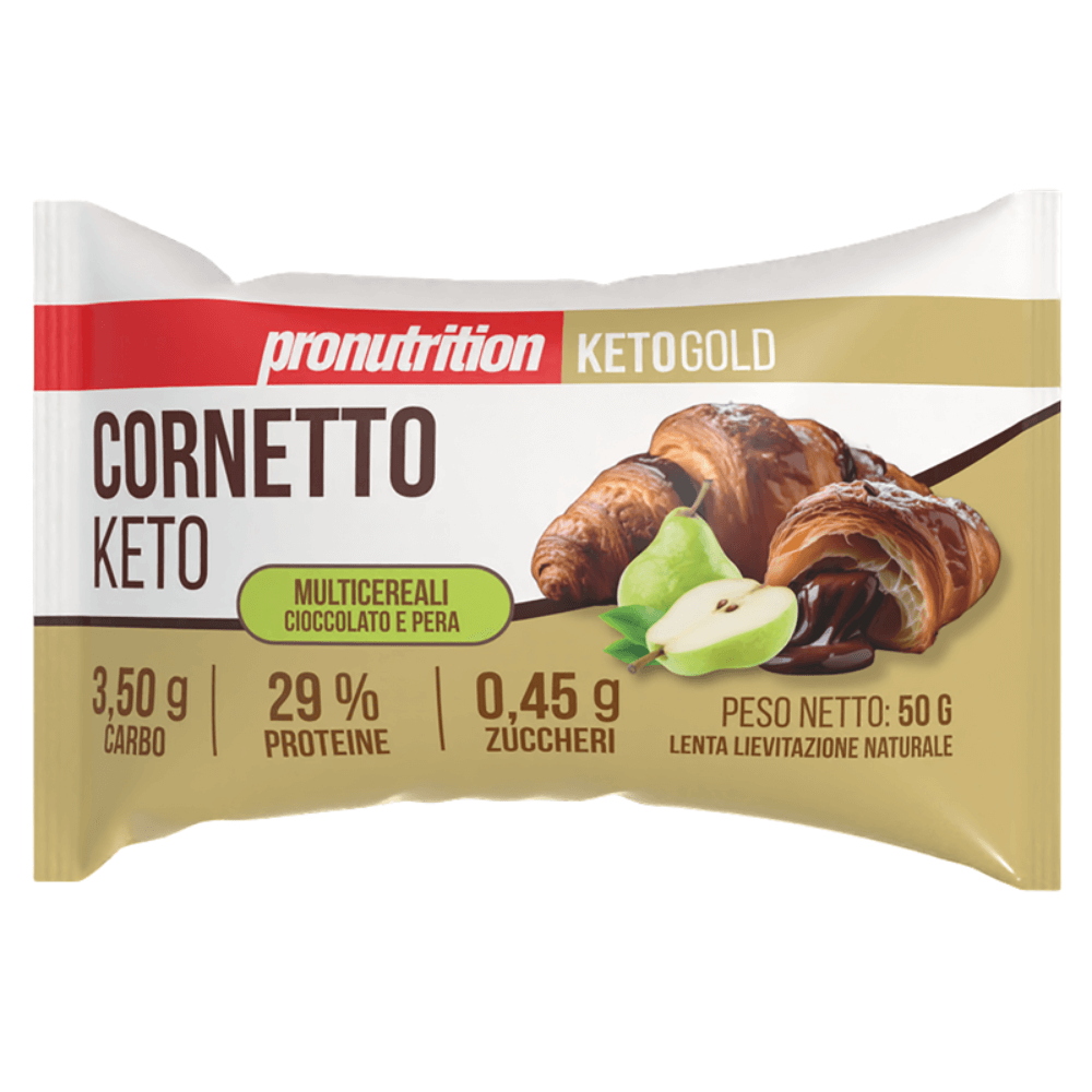 Cornetto multicereali chetogenico con cioccolato e pera 50 g Pronutrition