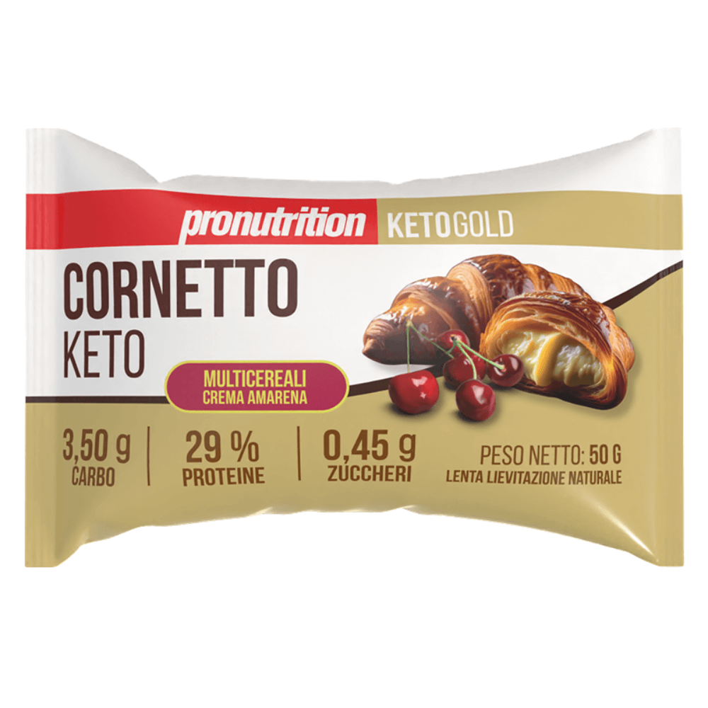 Cornetto multicereali chetogenico con crema di amarene 50 g Pronutrition