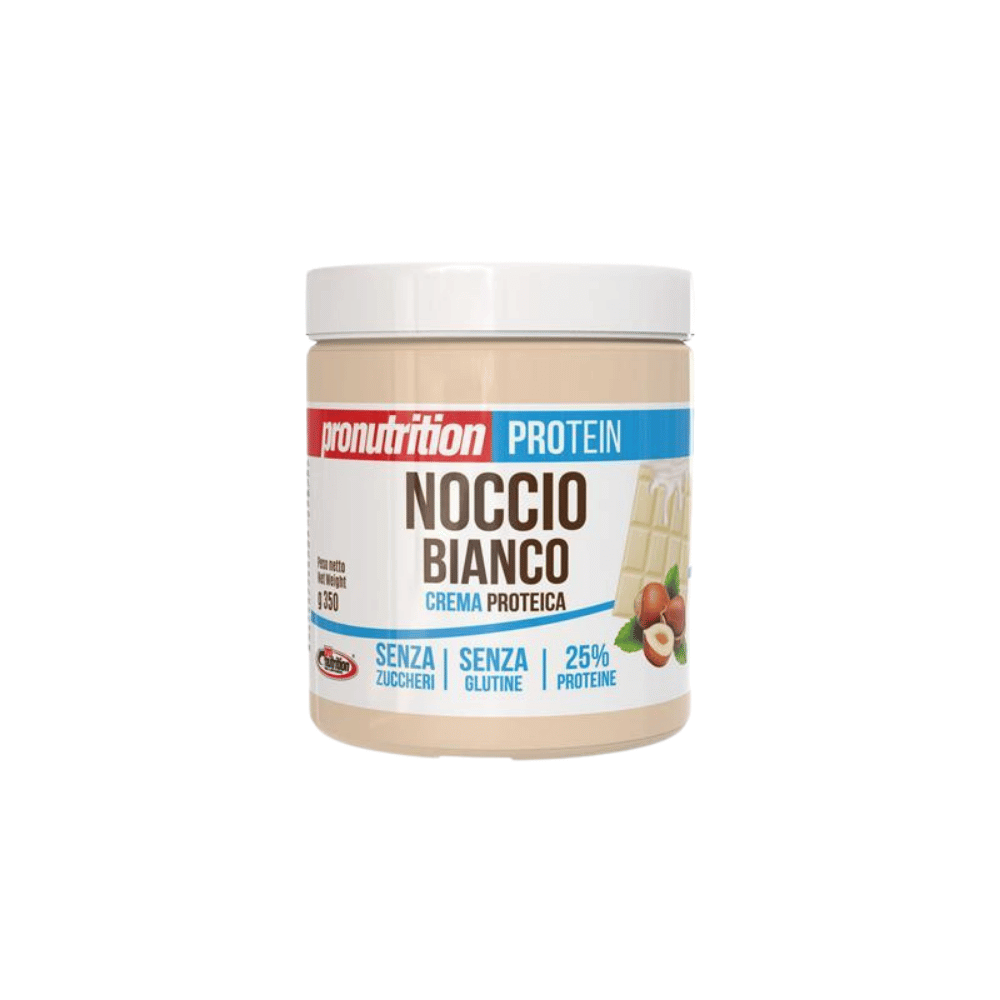 Crema proteica senza zucchero, cioccolato bianco e nocciola, 350 g, Pronutrition