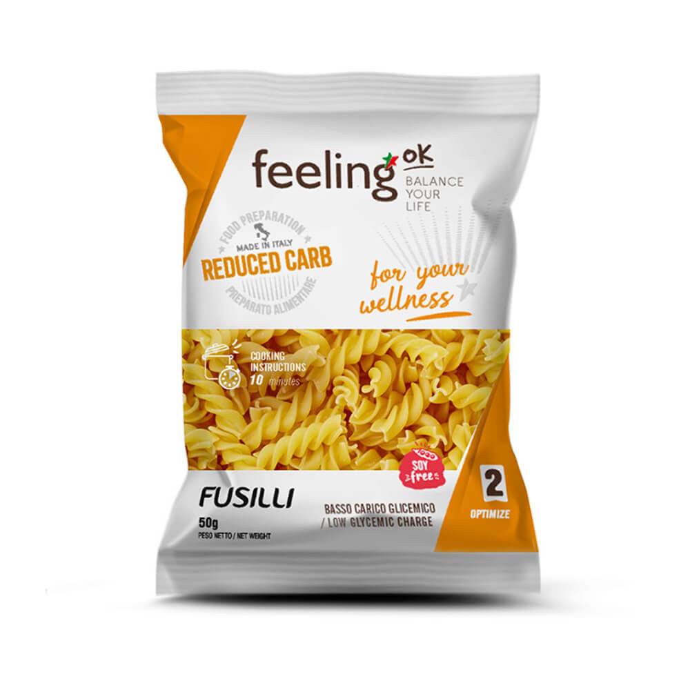 Fusilli Optimize ricchi di proteine ​​in fibre lowcarb confezione da 50g FeelingOk