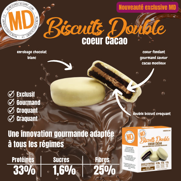 Biscotti Doppio Cuore Gusto Cacao Scatola da 8 MD