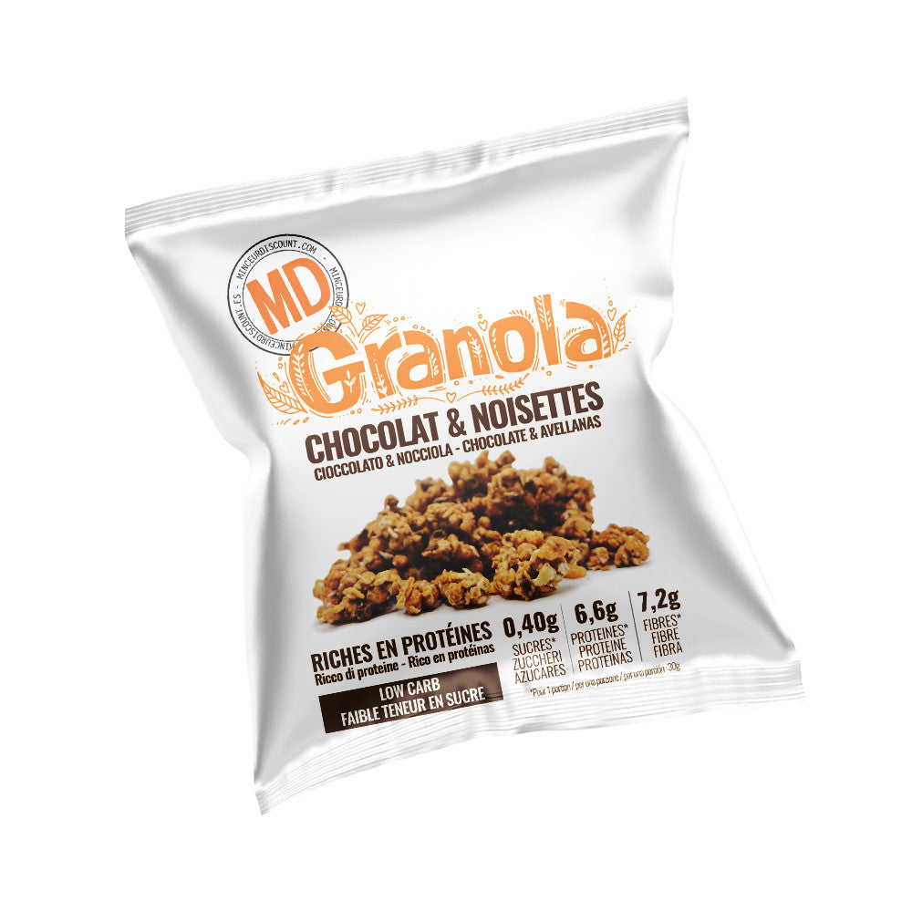 Granola cioccolato e nocciole MD bustina individuale 30g