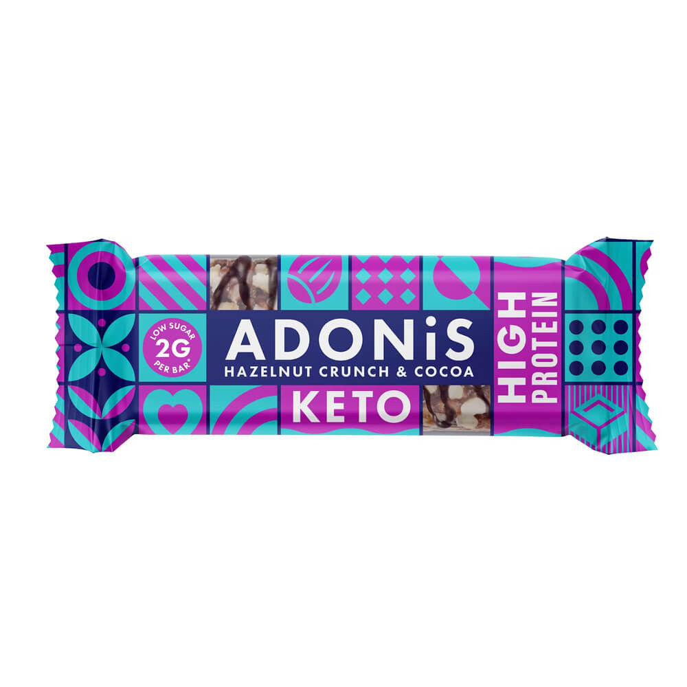 Barretta keto croccante Nocciole al cioccolato 45g Adonis