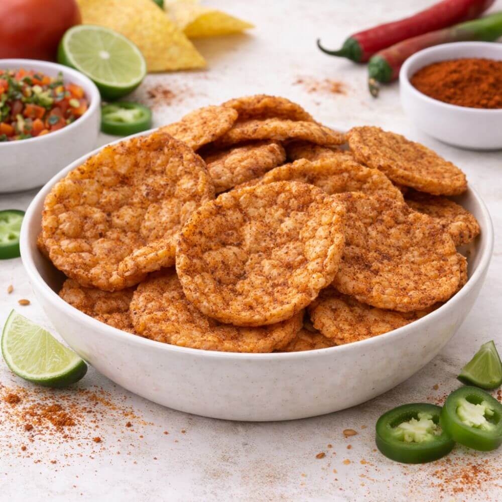 Chips proteiche di soia soffiata gusto TEX MEX BBQ, unità 25 g