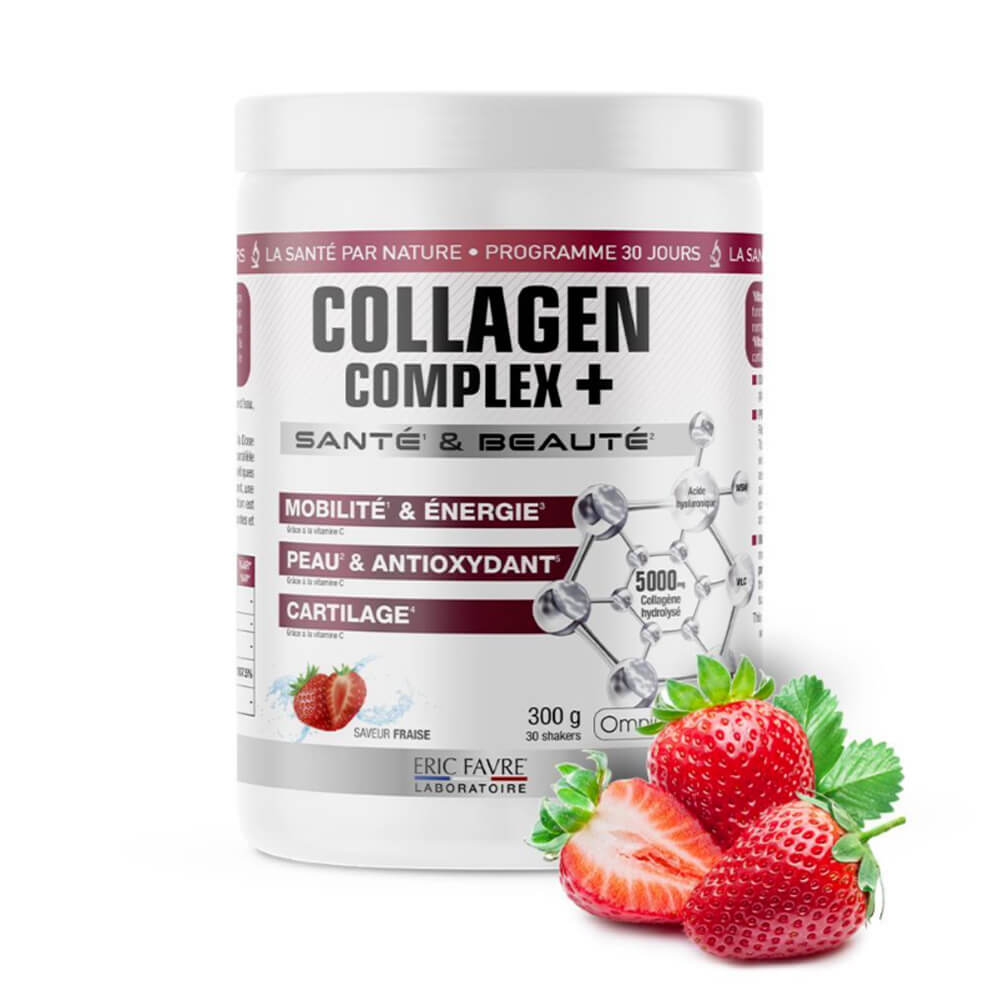 Collagene acido ialuronico Vitamina C Gusto fragola barattolo da 300g Eric Favre