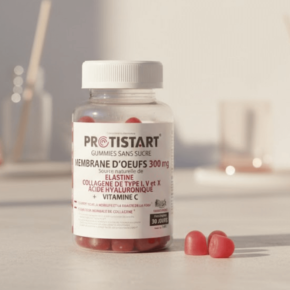 Gummies Bellezza & Mobilità – Membrana d’Uovo Reggenerate™ + Vitamina C – Senza zucchero, gusto fragola – Programma 30 giorni – PROTISTART