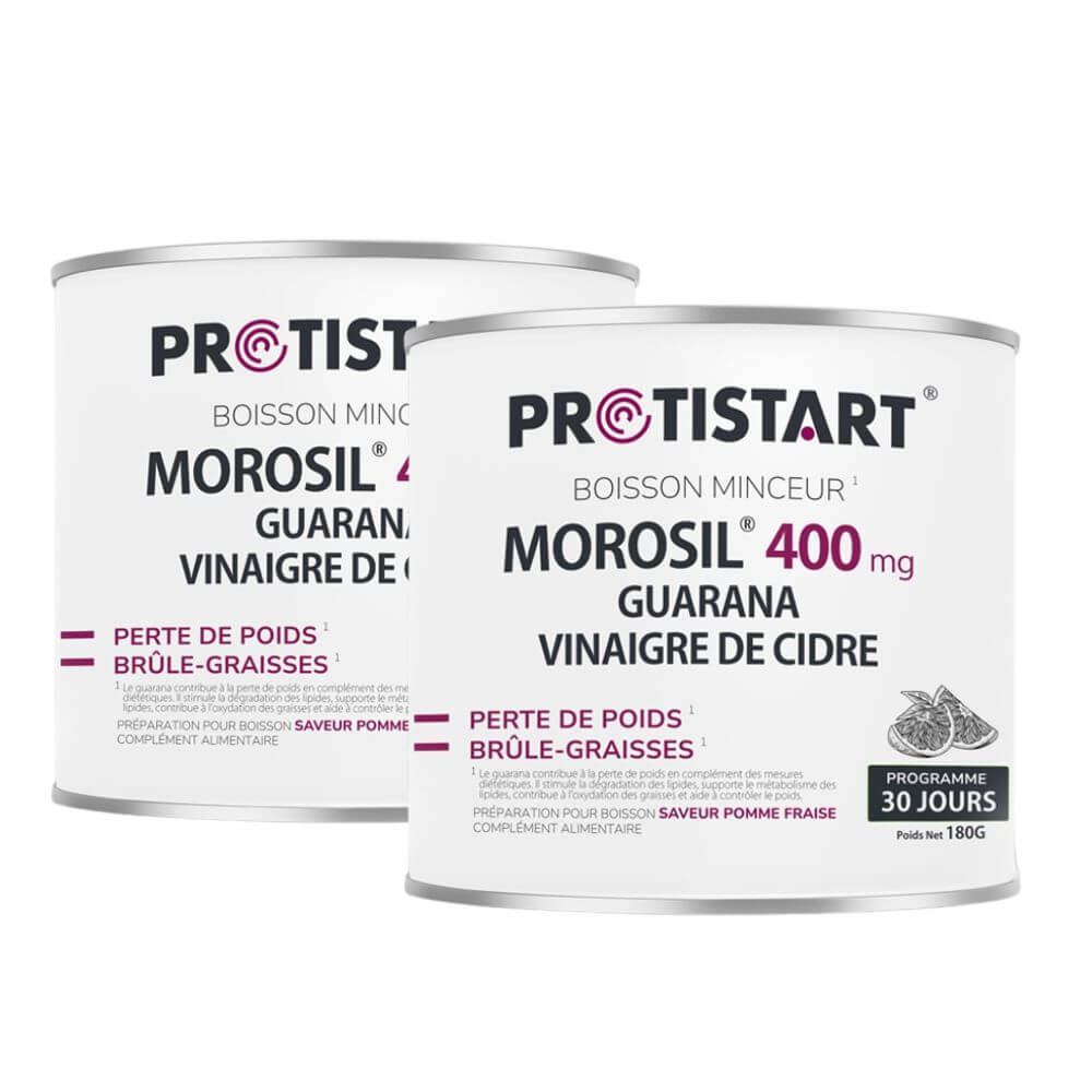 Morosil® 400 mg Bevanda brucia-grassi gusto mela-fragola – 30 giorni PROTISTART -Confezione da 2
