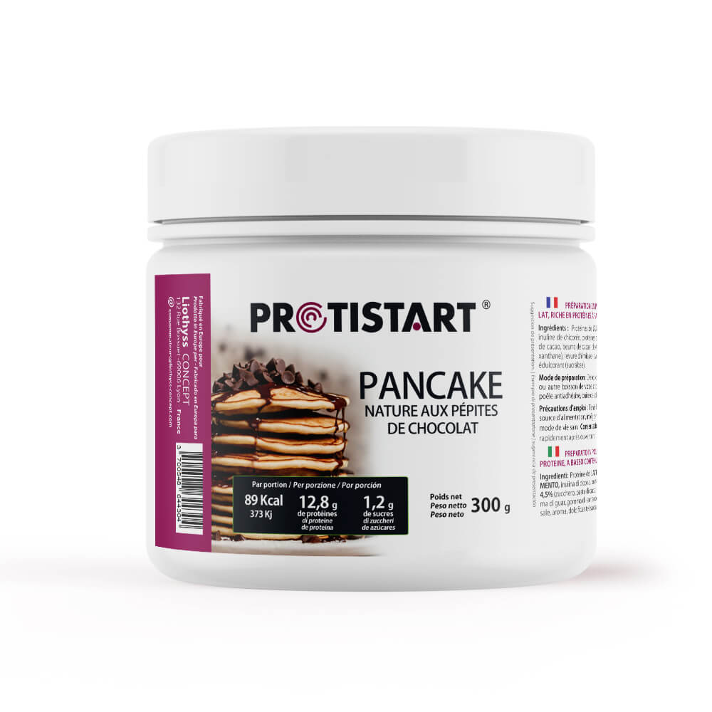 Set di 3 - Pancake proteico con gocce di cioccolato PROTISTART - Barattolo da 300 g - 36 porzioni