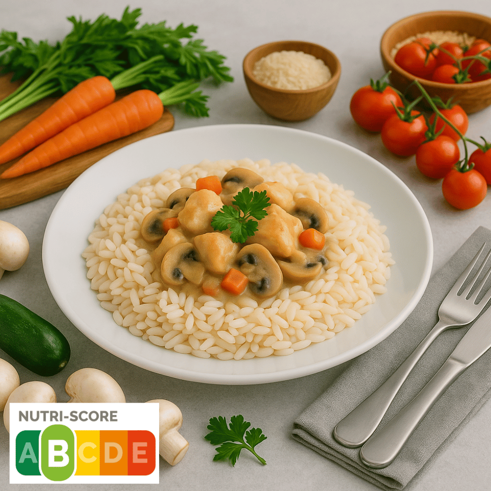 Plat cuisiné Poulet aux champignons et son riz MD 280g