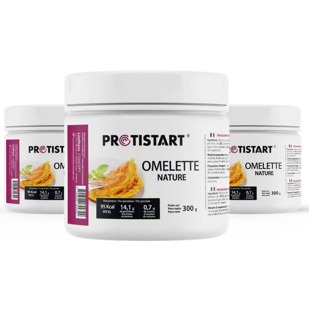 Set di 3 - Frittata proteica naturale PROTISTART - Barattolo da 300 g