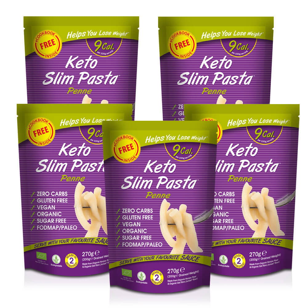 SlimPasta Penne shirataki de Konjac - Lot de 5 paquets de 270g