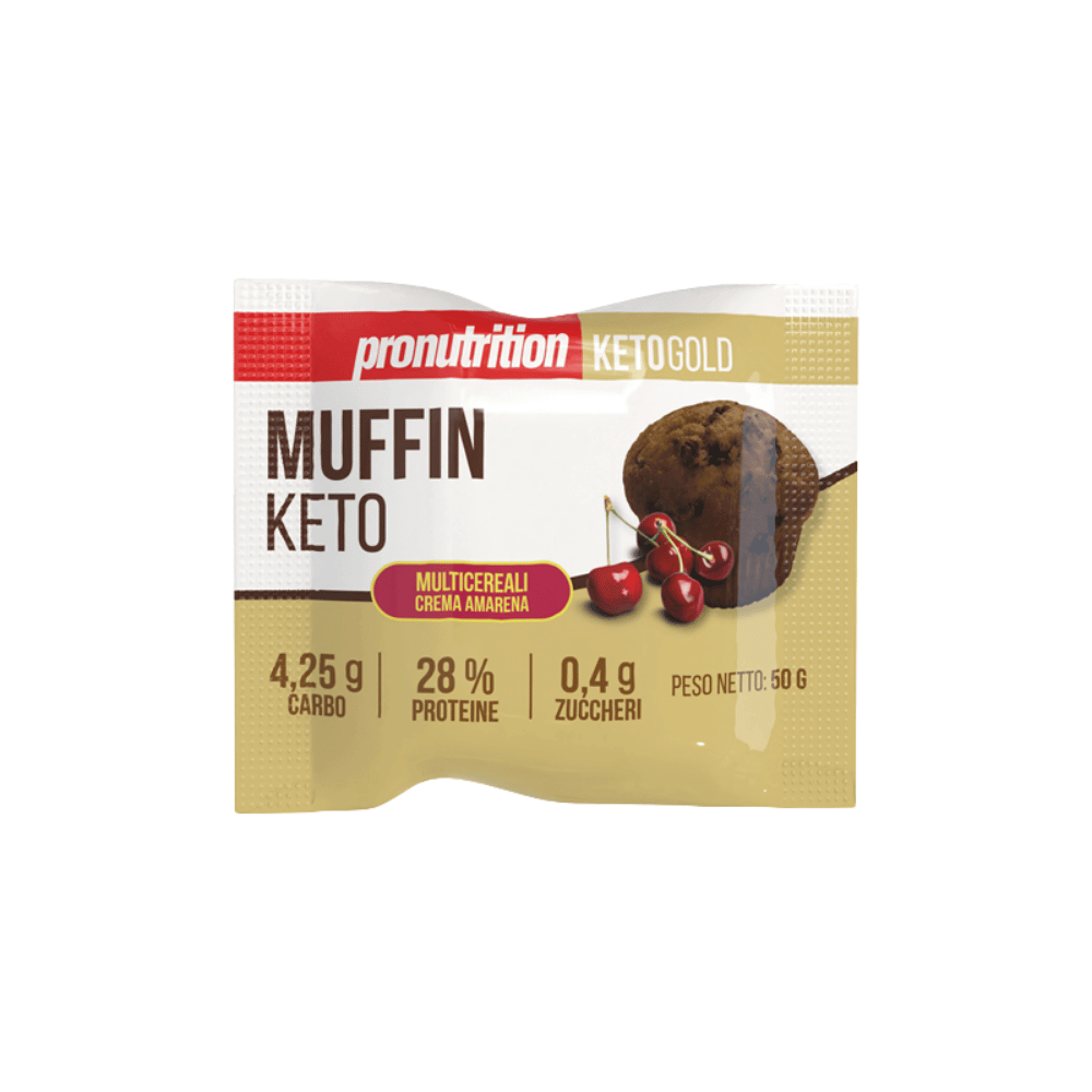 Muffin multicereali chetogenici con crema pasticcera e amarena 50 g Pronutrition
