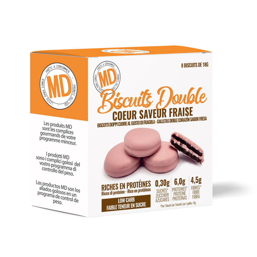 Biscotti doppio cuore gusto fragola Scatola da 8 MD TMC 05/2024