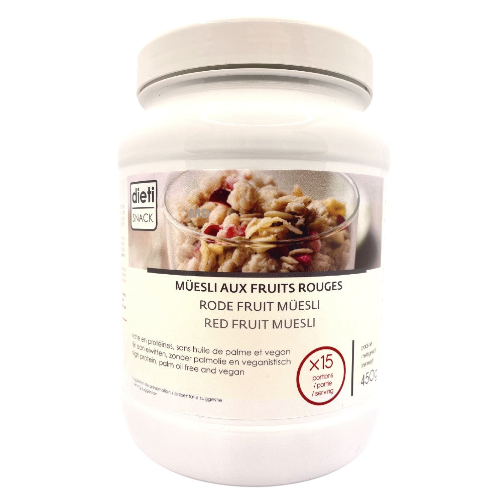 Müesli frutti rossi ricchi di proteine Barattolo 450g  Dietisnack