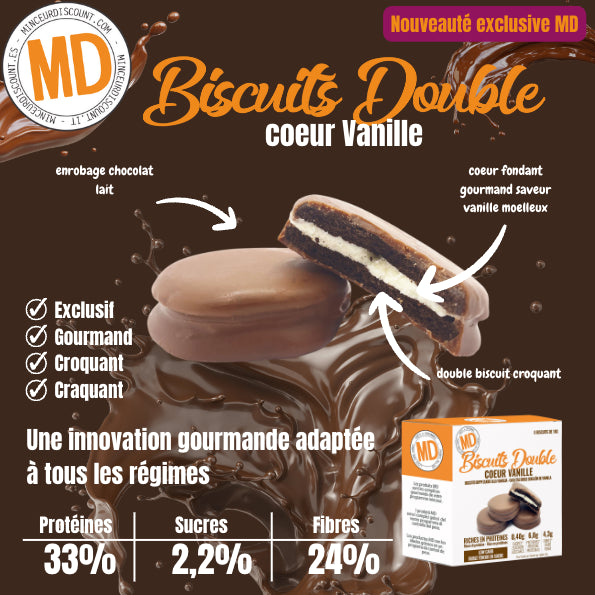 Biscotti doppio cuore al gusto vaniglia Scatola da 8 MD