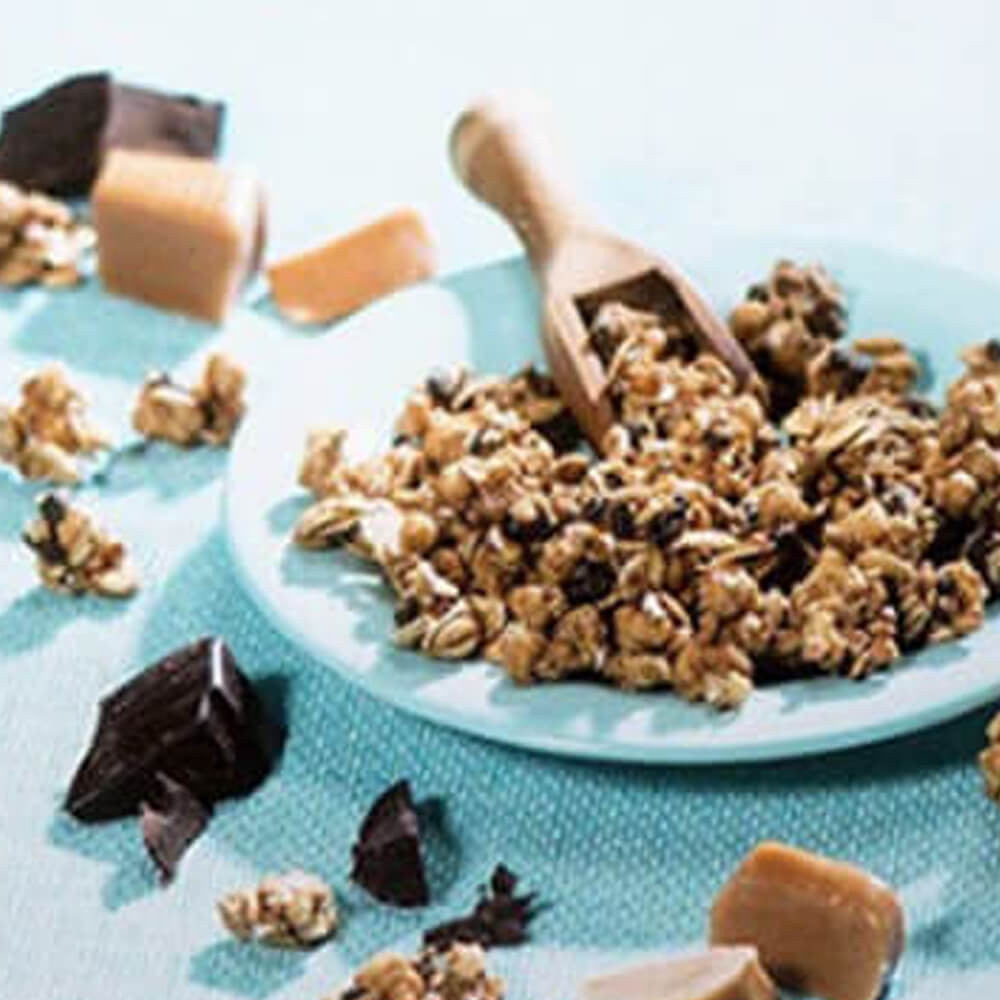 Müesli al cioccolato e caramello ad alto contenuto proteico 7 buste Dietisnack