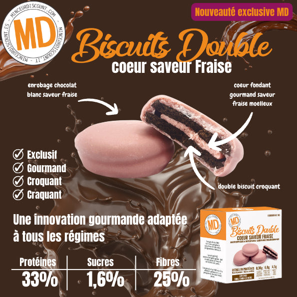 Biscotti doppio cuore gusto fragola Scatola da 8 MD