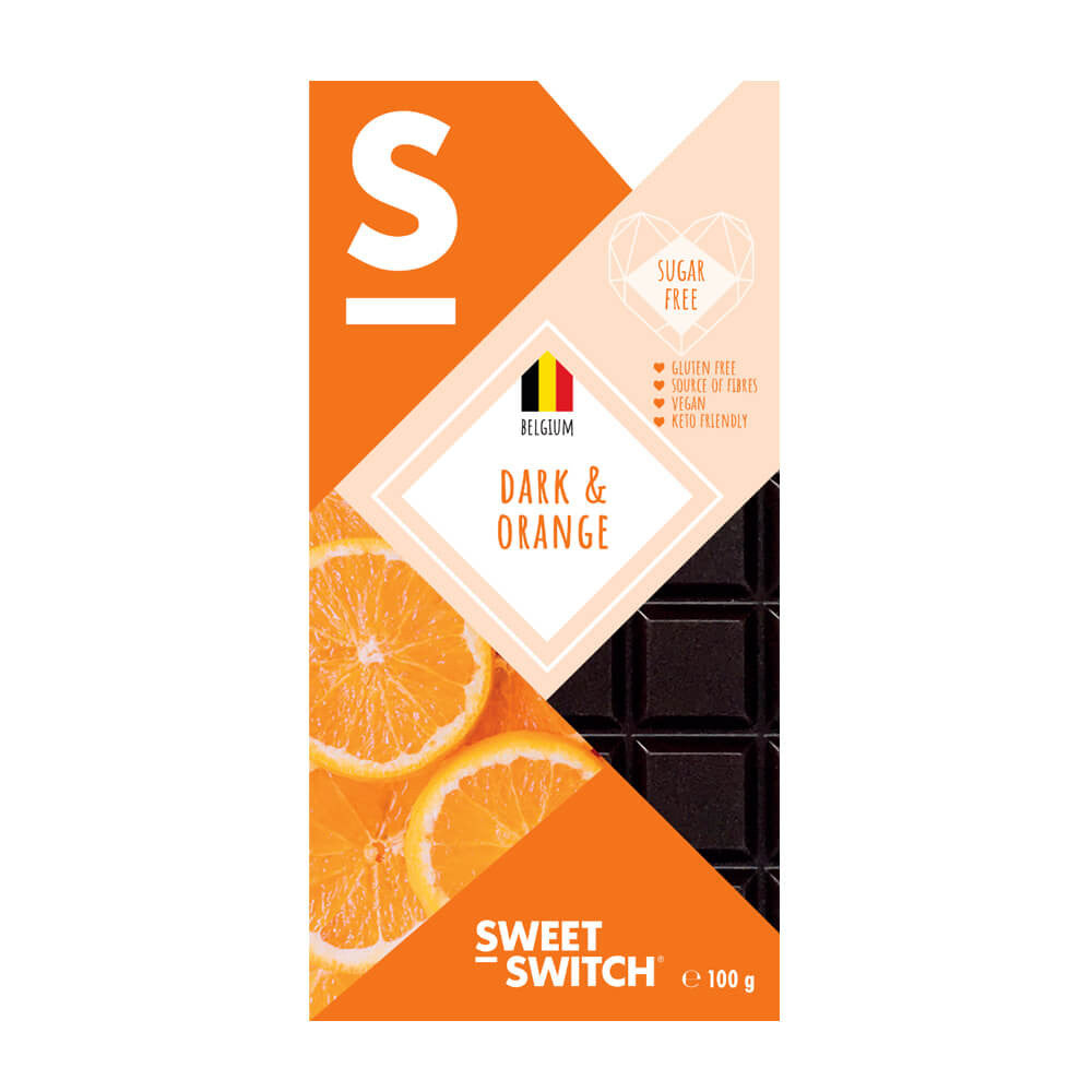 Tavoletta di cioccolato fondente e arancia Keto Sweet-Switch 100g