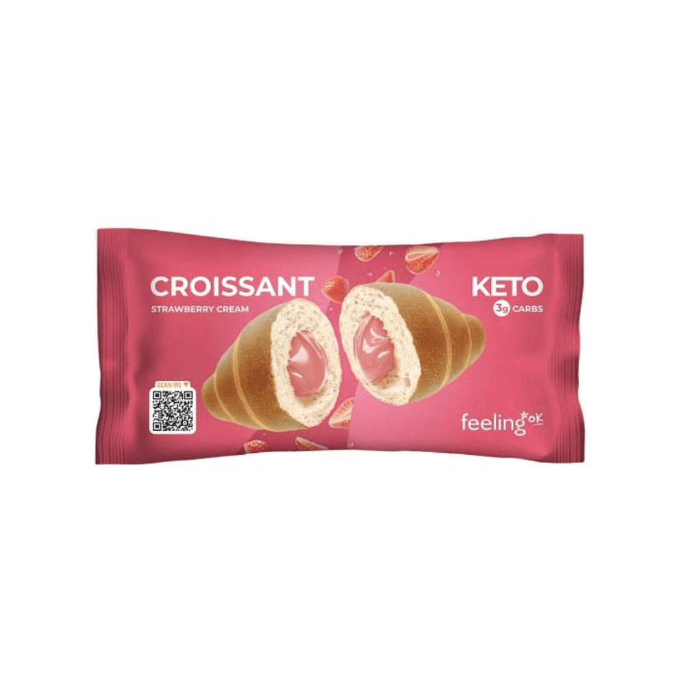 Croissant Keto ripieno di crema alla fragola FeelingOk