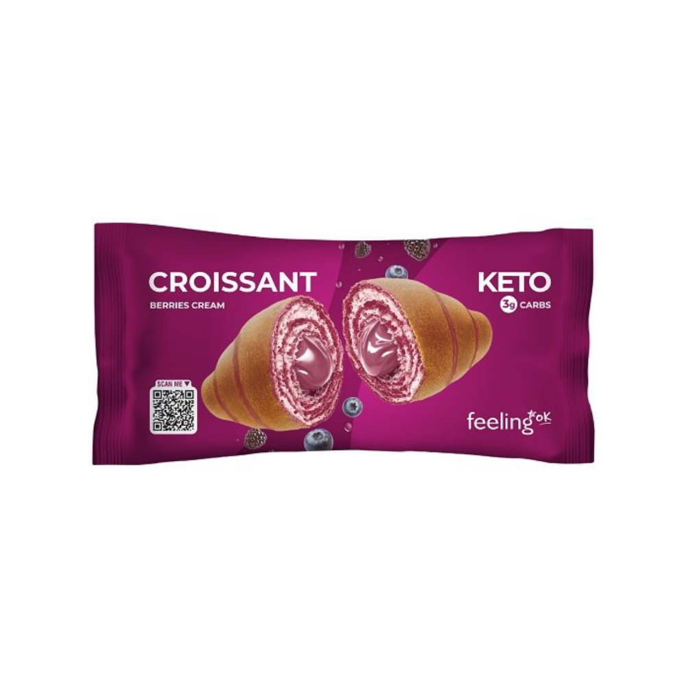 Croissant Keto ripieno di crema ai frutti di bosco FeelingOK