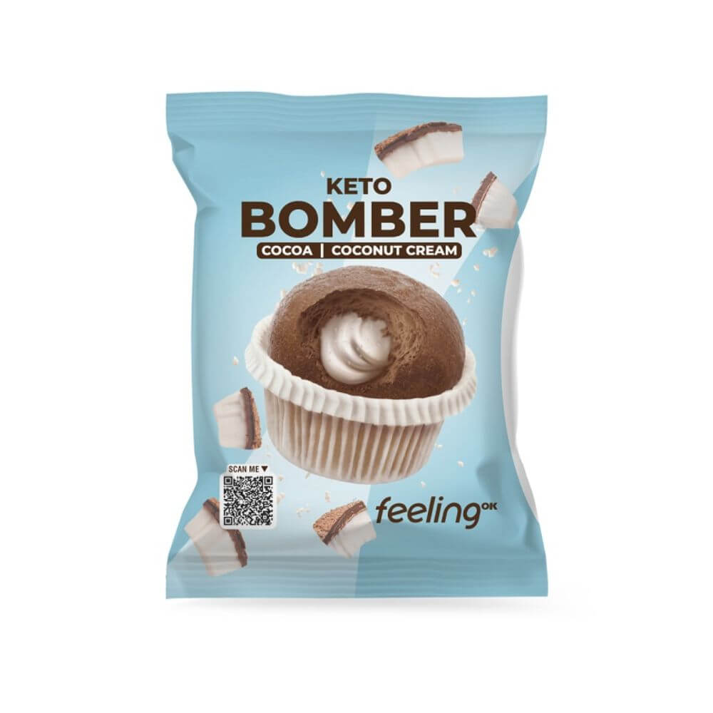 Muffin Proteico KETO cacao ripieno con crema al cocco FeelingOk 50g