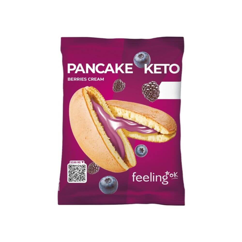 Pancake Proteico KETO Crema ai Frutti Rossi FeelingOk – Low Carb 50g